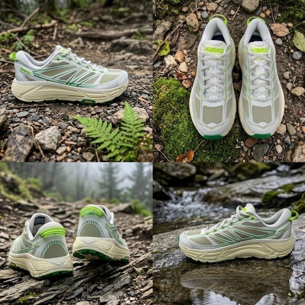 HOKA ONE ONE Mafate Speed 2 Trail Running Shoes White Evening Primrose Mens 9.5